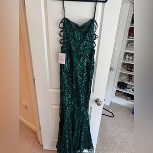 Alamour Emerald Green Sequin Evening Gown NWT